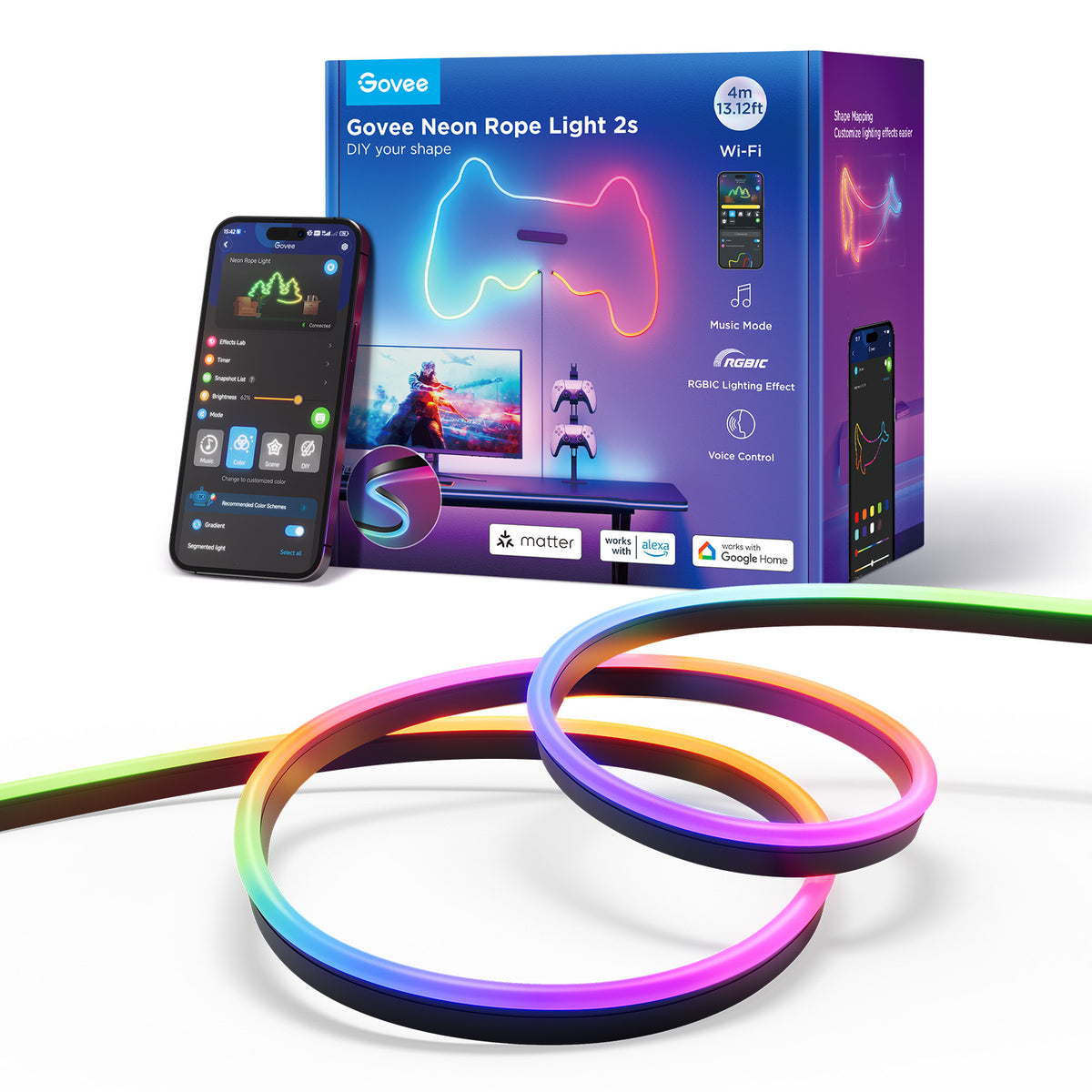GOVEE Neon Rope Light 2S Black 4m