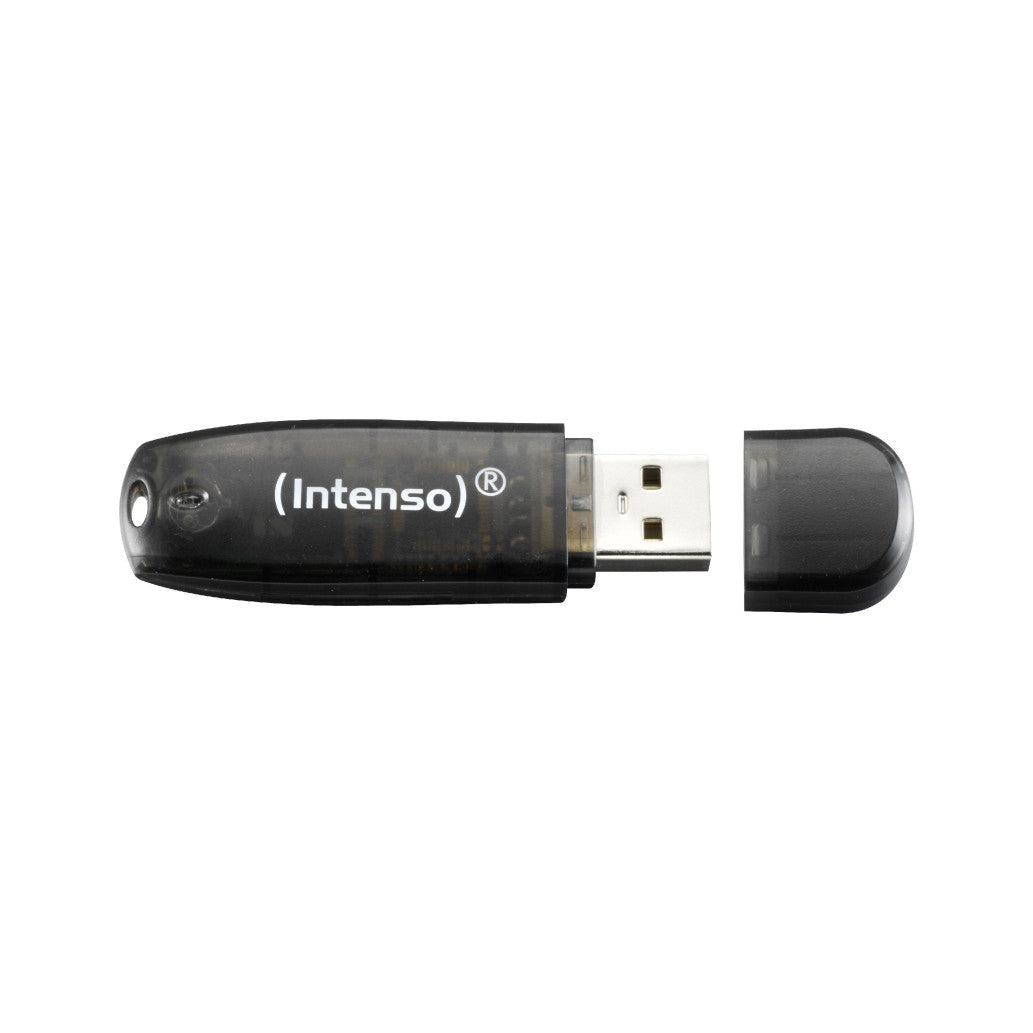 Spominski ključek 16GB USB 2.0 Intenso Rainbow Line 28MB/s 6,5MB/s - plastičen/s pokrovčkom/črn (3502470)