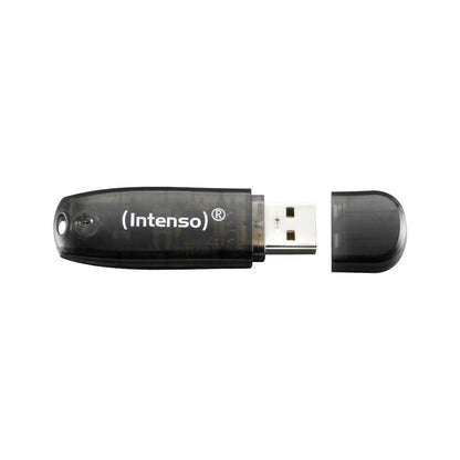 Spominski ključek 16GB USB 2.0 Intenso Rainbow Line 28MB/s 6,5MB/s - plastičen/s pokrovčkom/črn (3502470)