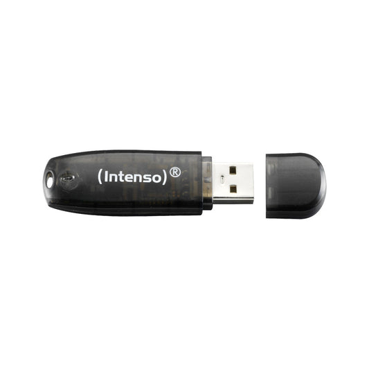 Spominski ključek 16GB USB 2.0 Intenso Rainbow Line 28MB/s 6,5MB/s - plastičen/s pokrovčkom/črn (3502470)