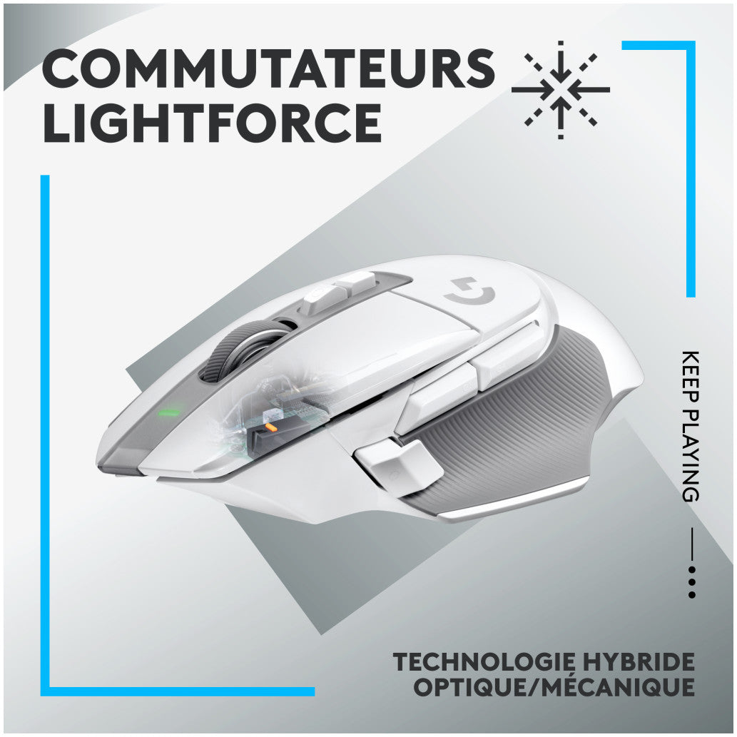 Gaming miška brezžična Logitech G502 X LightSpeed, bela (910-006189)