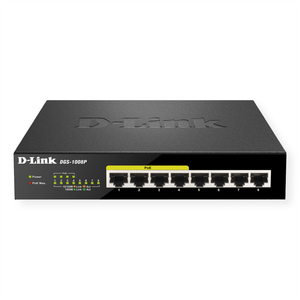 STIKALO 8-PORT D-link 100/1000 1000 (DGS-1008P/E)