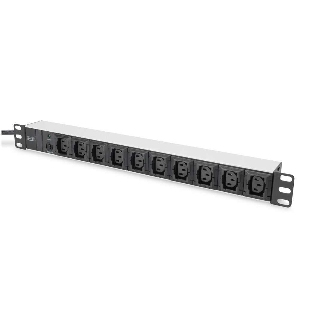 Razdelilec Digitus 48cm 10xEuro C13 ALU UPS Digitus črno/siv