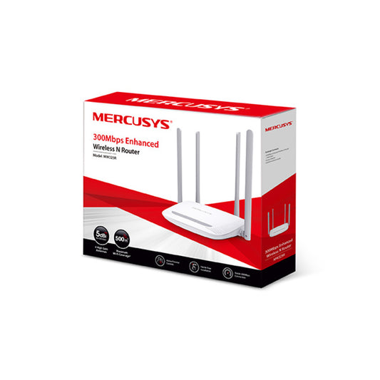 Usmerjevalnik brezžični MERCUSYS WiFi4 802.11n N300 300Mbit/s 3xLAN 4x antena (MW325R)
