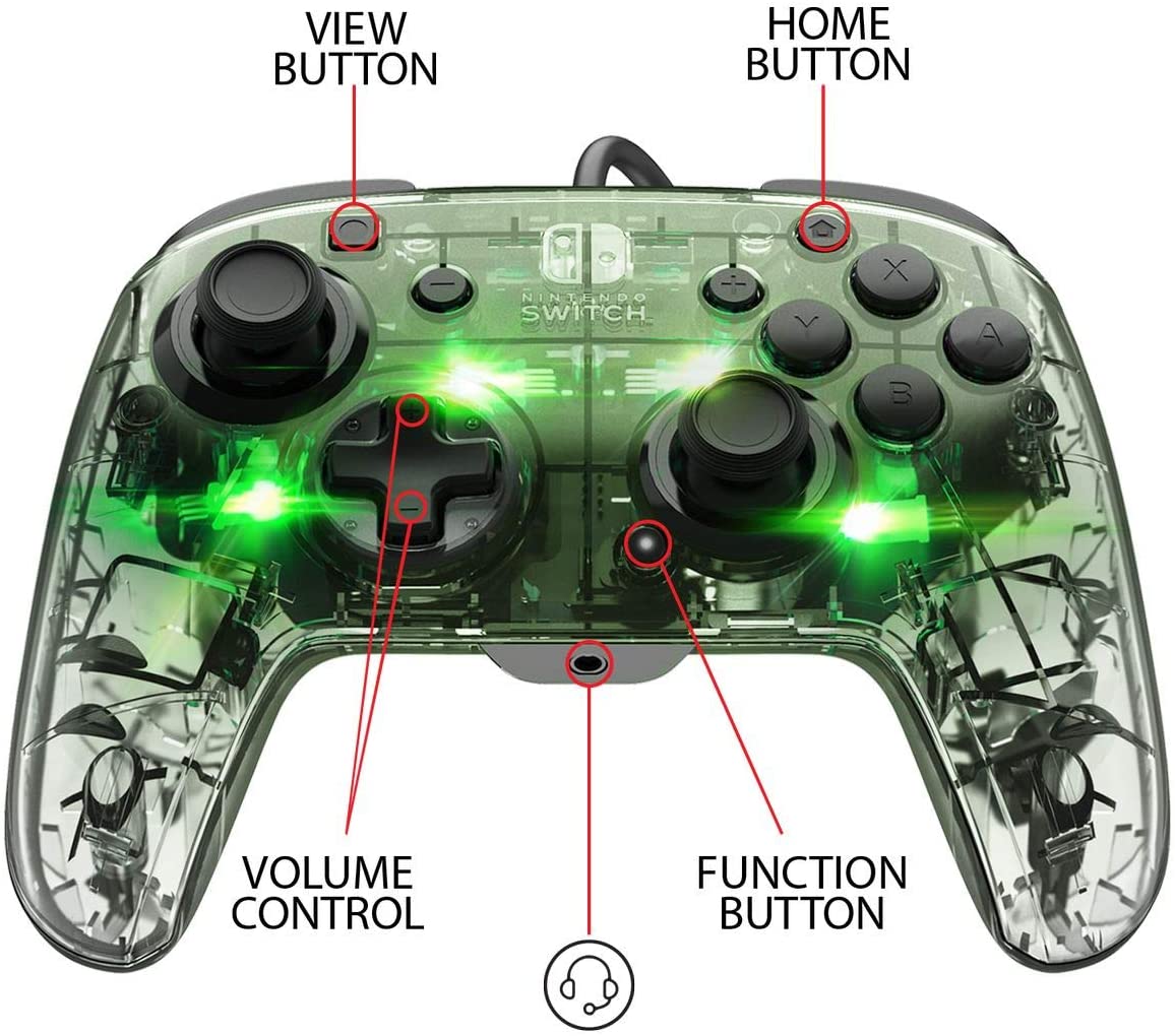 PDP SWITCH 2 & 1 ŽIČNI DELUXE KONTROLER - TRENASPARENT