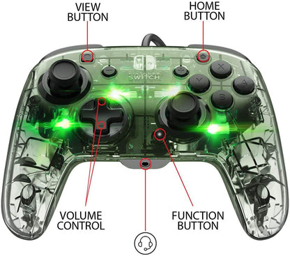 PDP SWITCH 2 & 1 ŽIČNI DELUXE KONTROLER - TRENASPARENT