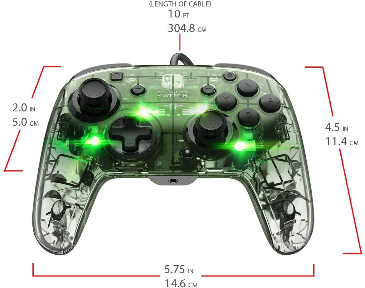 PDP SWITCH 2 & 1 ŽIČNI DELUXE KONTROLER - TRENASPARENT