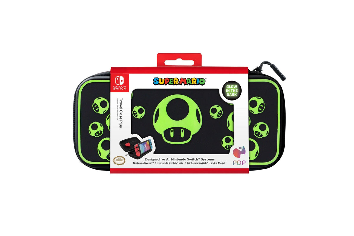PDP NINTENDO SWITCH TRAVEL CASE PLUS - 1-UP GLOW IN THE DARK