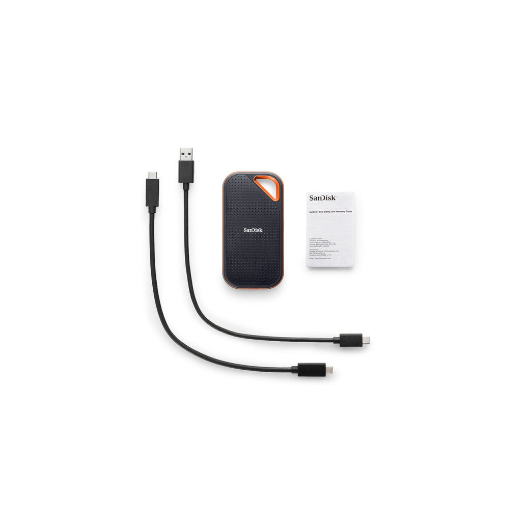 Prenosni disk SSD 2TB USB-C Sandisk Extreme PRO 2000/2000MB/s  - črna-oranžna (SDSSDE81-2T00-G25)