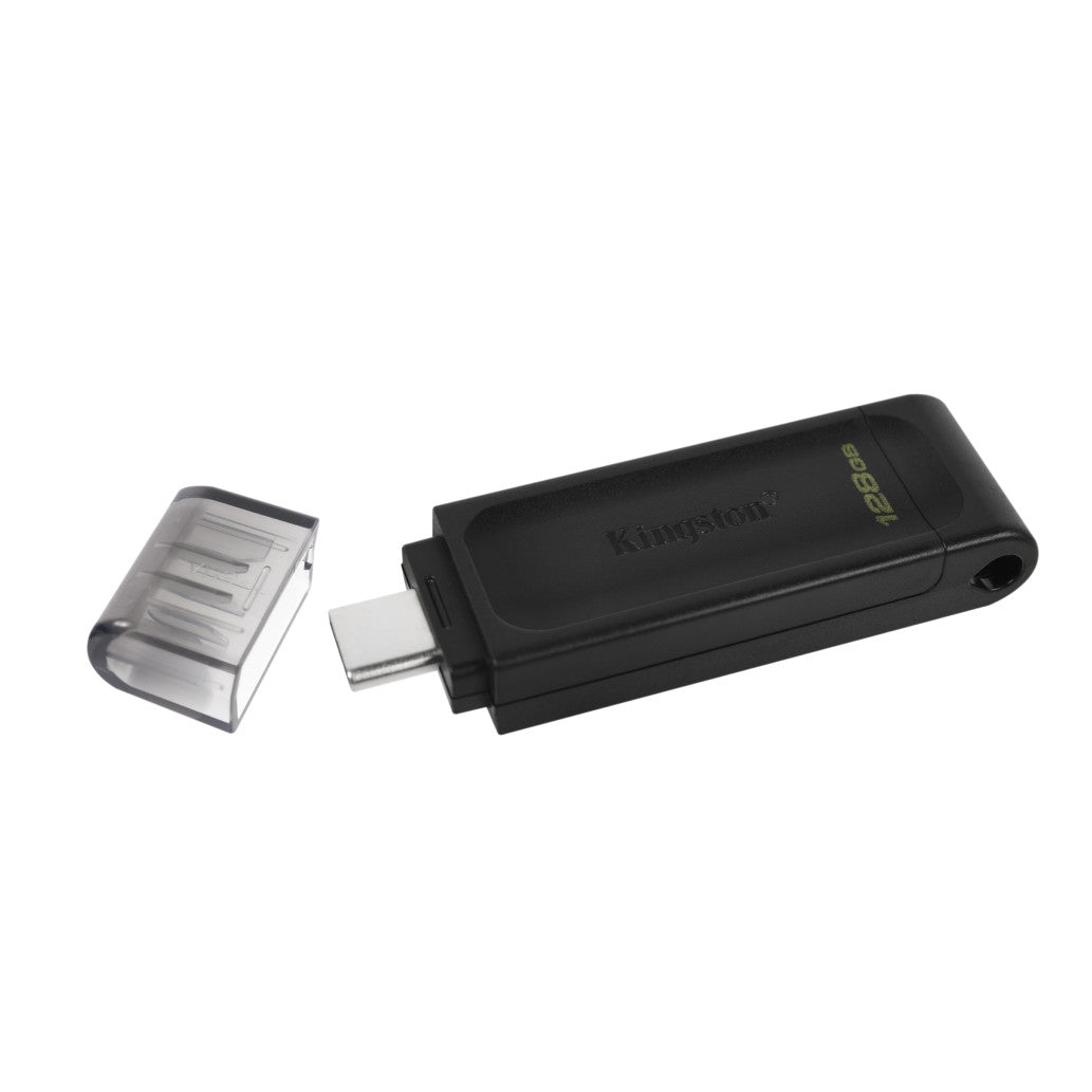Spominski ključek 128GB USB-C Kingston DT70 80MB/s plastičen s pokrovčkom črn (DT70/128GB)