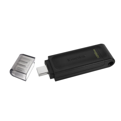 Spominski ključek 128GB USB-C Kingston DT70 80MB/s plastičen s pokrovčkom črn (DT70/128GB)