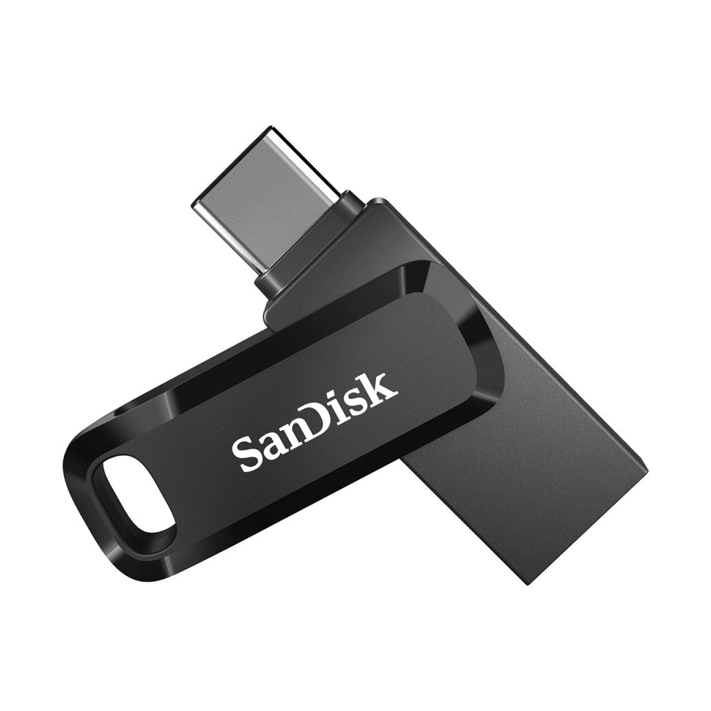 Spominski ključek 128GB USB 3.2/USB-C Sandisk Dual Drive Go 400MB/s plastičen vrtljiv črn (SDDDC3-128G-G46)