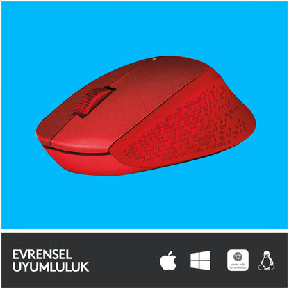 Miš Logitech brezžična optična M330 rdeča silent plus (910-004911)