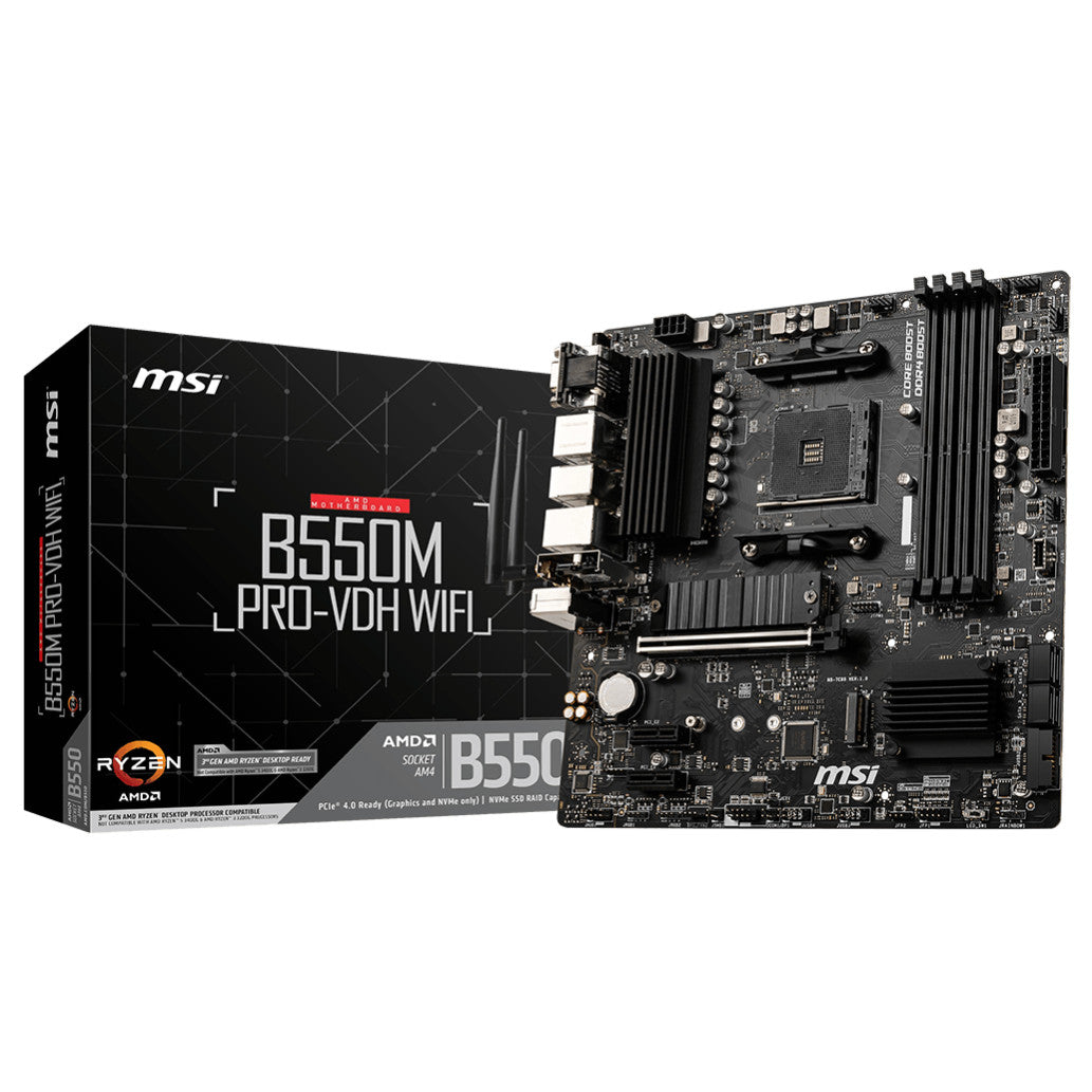 Osnovna plošča AM4 MSI B550M PRO-VDH WIFI microATX VGA HDMI DisplayPort