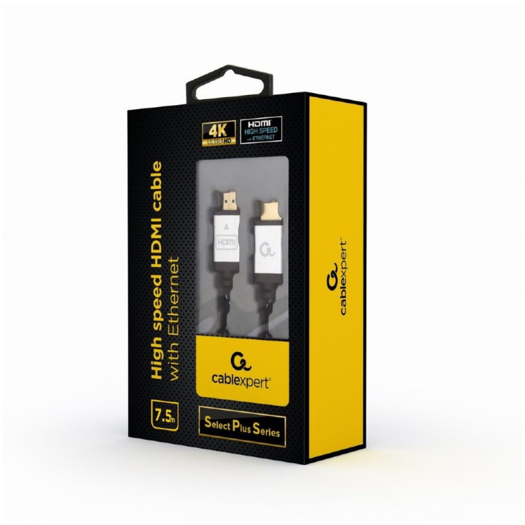 Kabel HDMI(m)=>HDMI(m) v2.0 7,50m 4K/60Hz pozlačeni kontakti črn Cablexpert (CCBP-HDMI-7.5M)