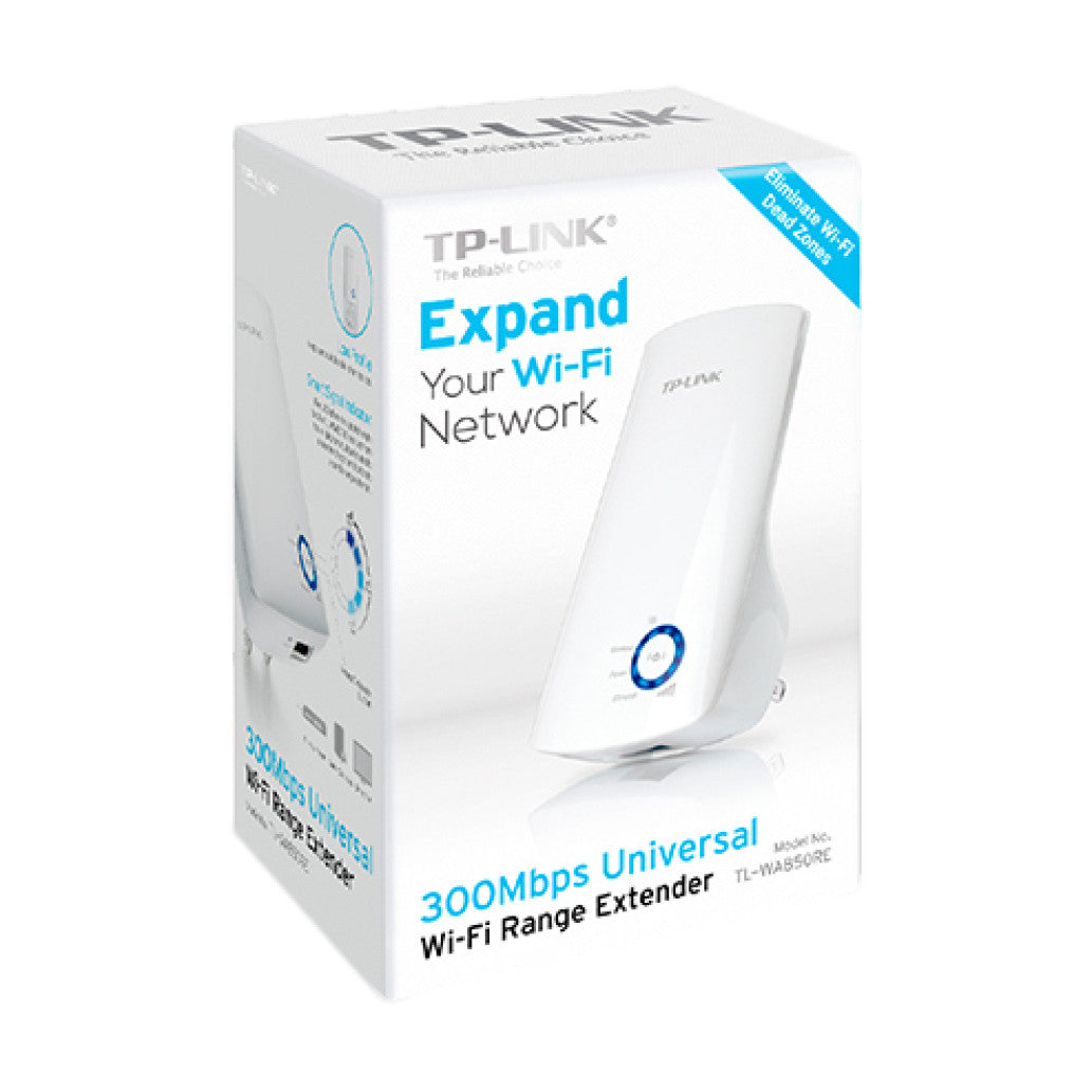 Razširitev brezžičnega omrežja TP-Link WiFi4 802.11n N300 300Mbit/s 1xRJ45 2x notranja antena (TL-WA850RE)