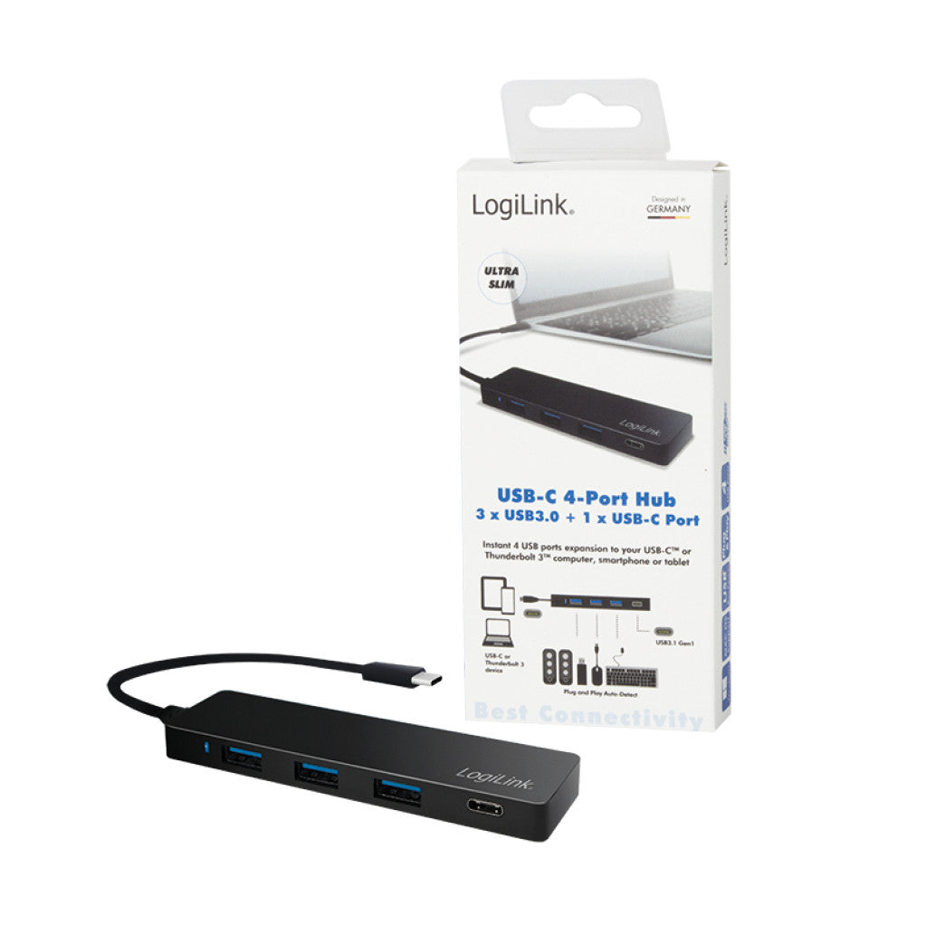 HUB USB-C => 3x USB 3.0 tip A 1x USB-C Thunderbolt 3 LogiLink (UA0311)