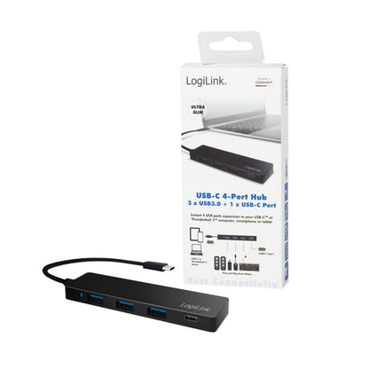 HUB USB-C => 3x USB 3.0 tip A 1x USB-C Thunderbolt 3 LogiLink (UA0311)