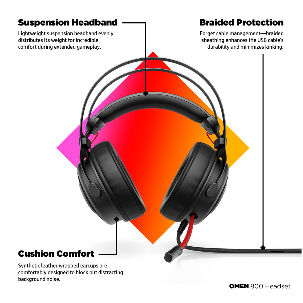 Slušalke HP 3.5 OMEN 800 Headset Gaming z mikrofonom (1KF76AA)
