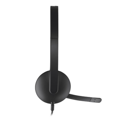 Slušalke žične Logitech naglavne z mikrofonom USB H340 Headset črne (981-000475)