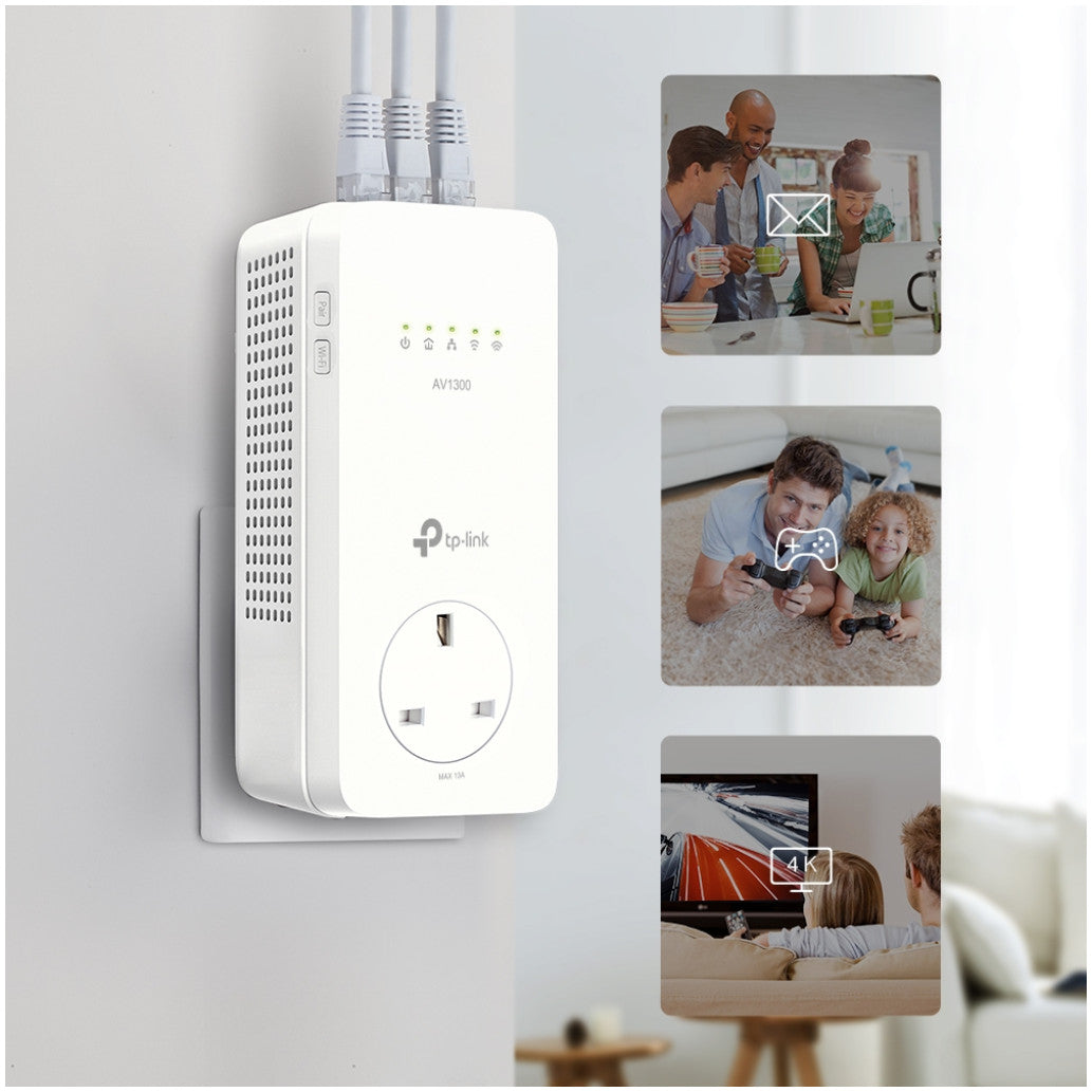 HPAV Powerline 3xLAN RJ45 220V TP-Link 867Mbit/s (1+1) WLAN (TL-WPA8631P)