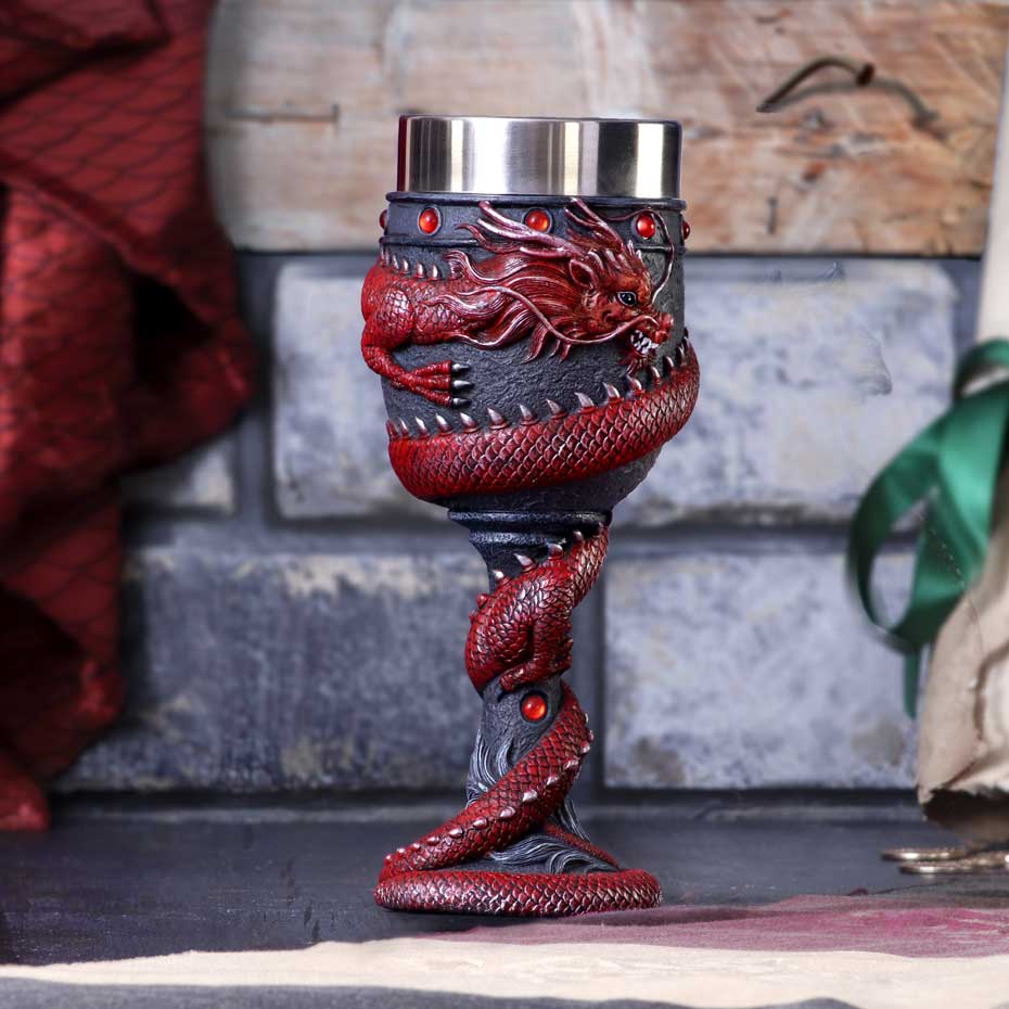 NEMESIS NOW DRAGON COIL RED kelih 20CM