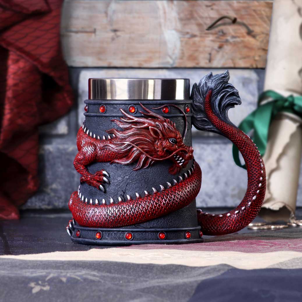 NEMESIS NOW DRAGON COIL RED vrč 16CM