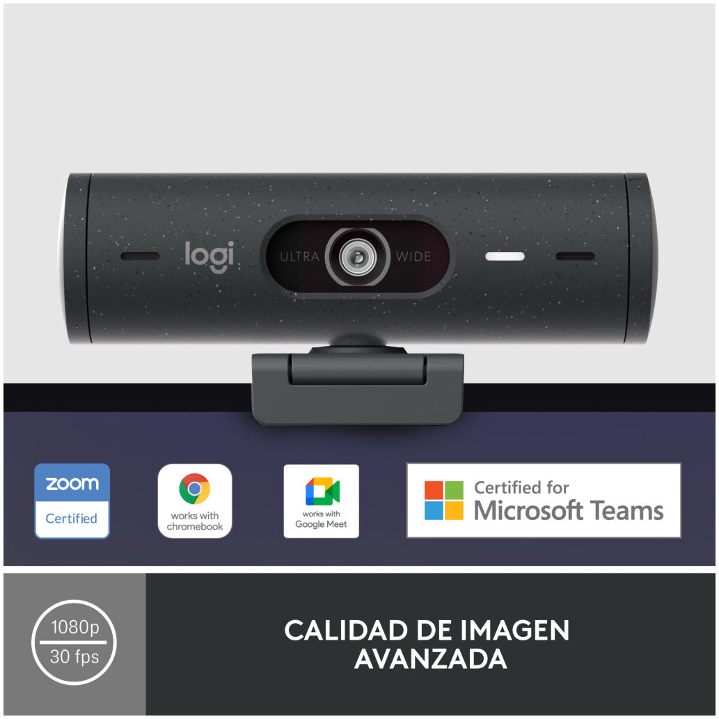 Spletna kamera Logitech BRIO 500 4MP FHD 30FPS 90° USB-C grafitna Autofokus 4xdigitalni zoom dvojni mikrofon pokrov za lečo (960-001422)