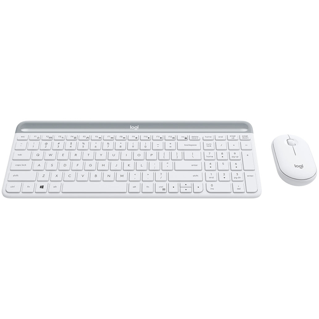 Tipkovnica in miš Logitech brezžična MK470 Combo US international bela SLO gravura (920-009205)