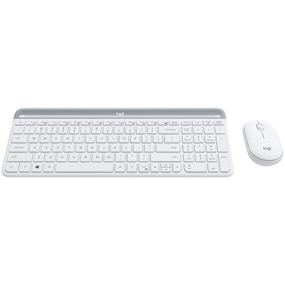 Tipkovnica in miš Logitech brezžična MK470 Combo US international bela SLO gravura (920-009205)