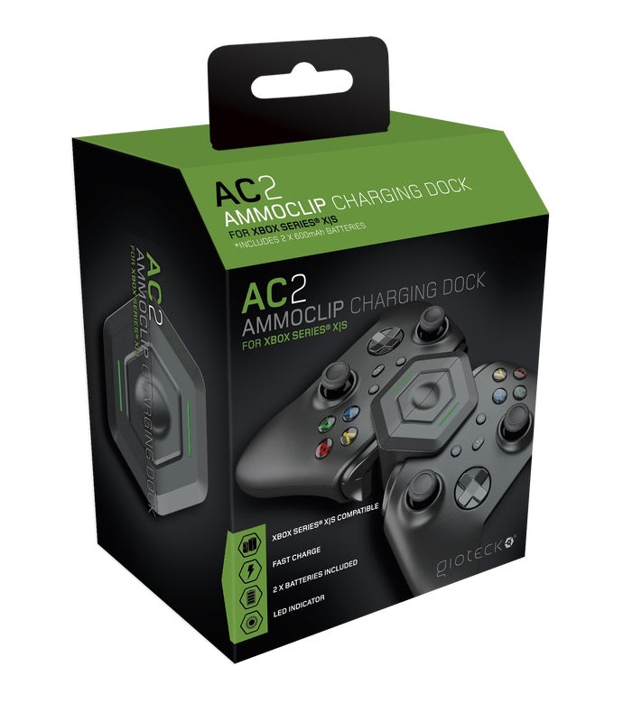 GIOTECK – AC2 AMMO CLIP CHARGING DOCK polnilna postaja z baterijami 2600mAh za XBOX X/S