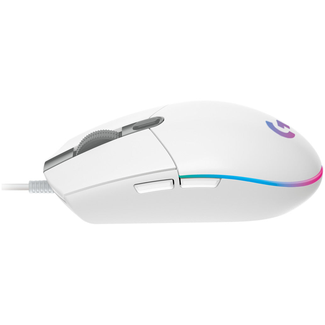 Gaming miška Žična Logitech G102 LightSync, bela (910-005824)