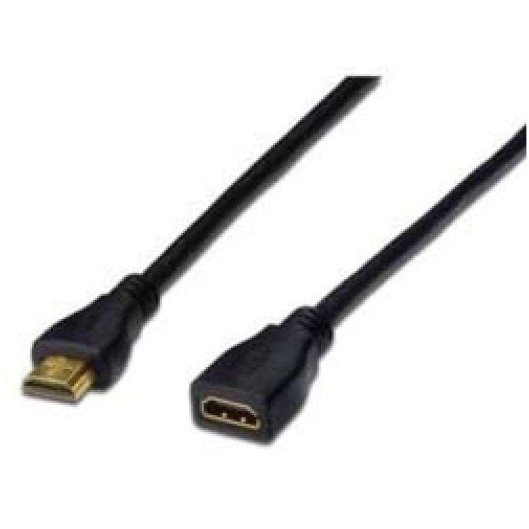 Kabel HDMI(m)=>HDMI(ž) v1.4 5,00m podaljšek pozlačeni kontakti črn Digitus (AK-330201-050-S)