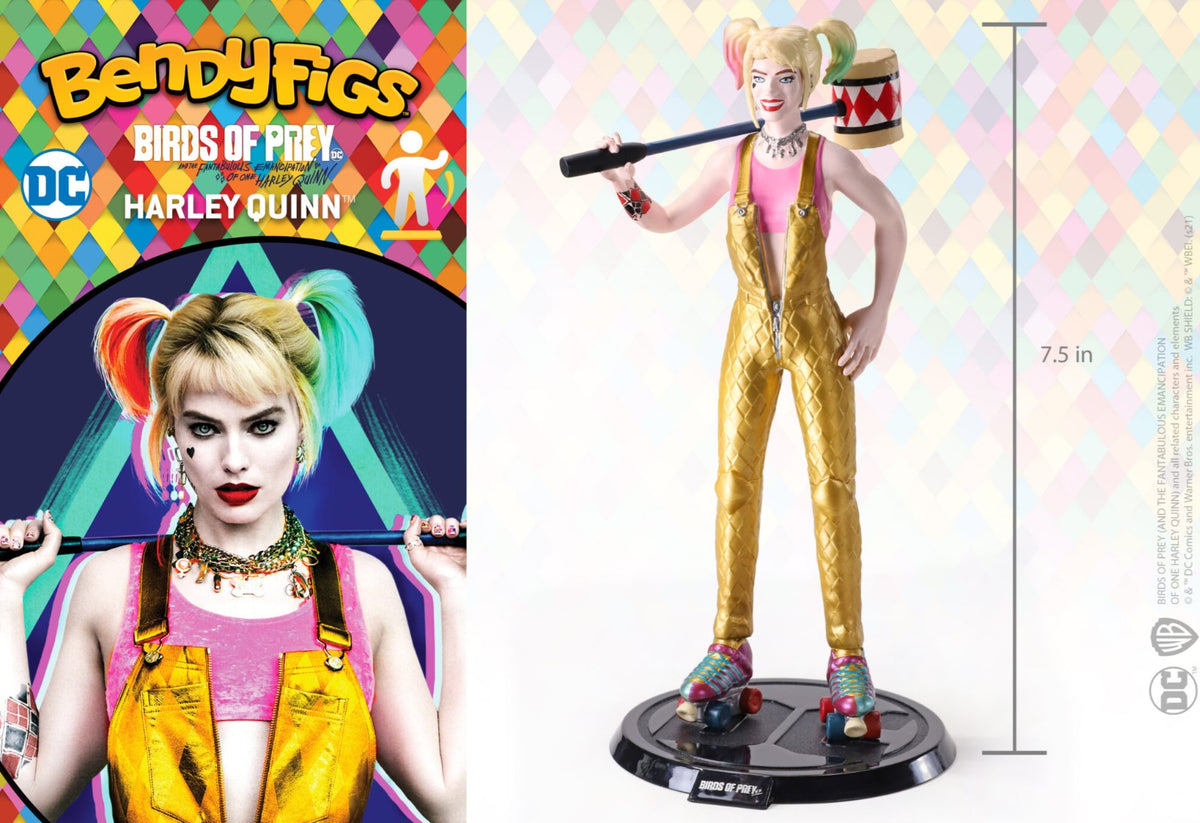 NOBLE COLLECTION Bendyfig DC Birds of Prey Harley Quinn with mallet figurica