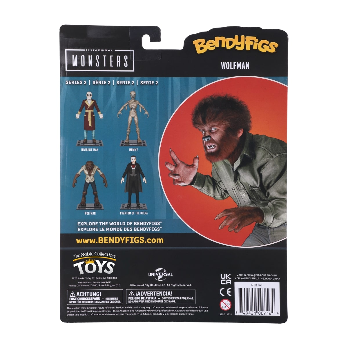 NOBLE COLLECTION Bendyfig Universal monsters Wolfman figurica