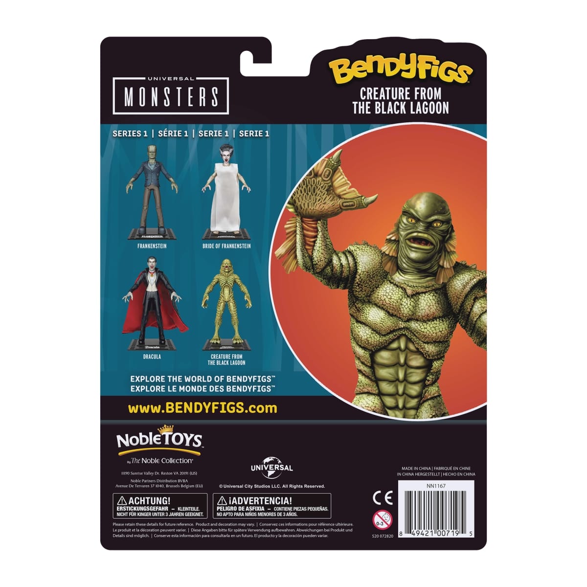 NOBLE COLLECTION Bendyfig Universal monsters Creature from the black lagoon figurica