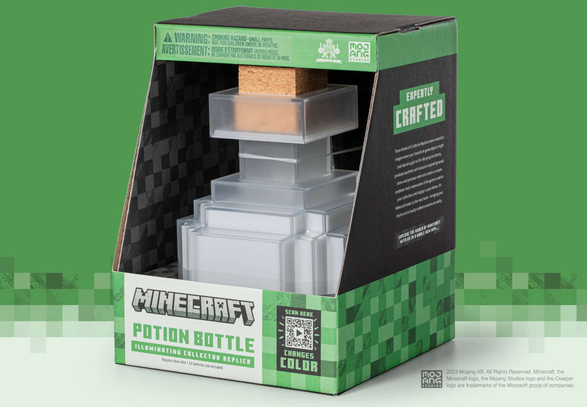 NOBLE COLLECTION Minecraft Illuminating potion bottle replika