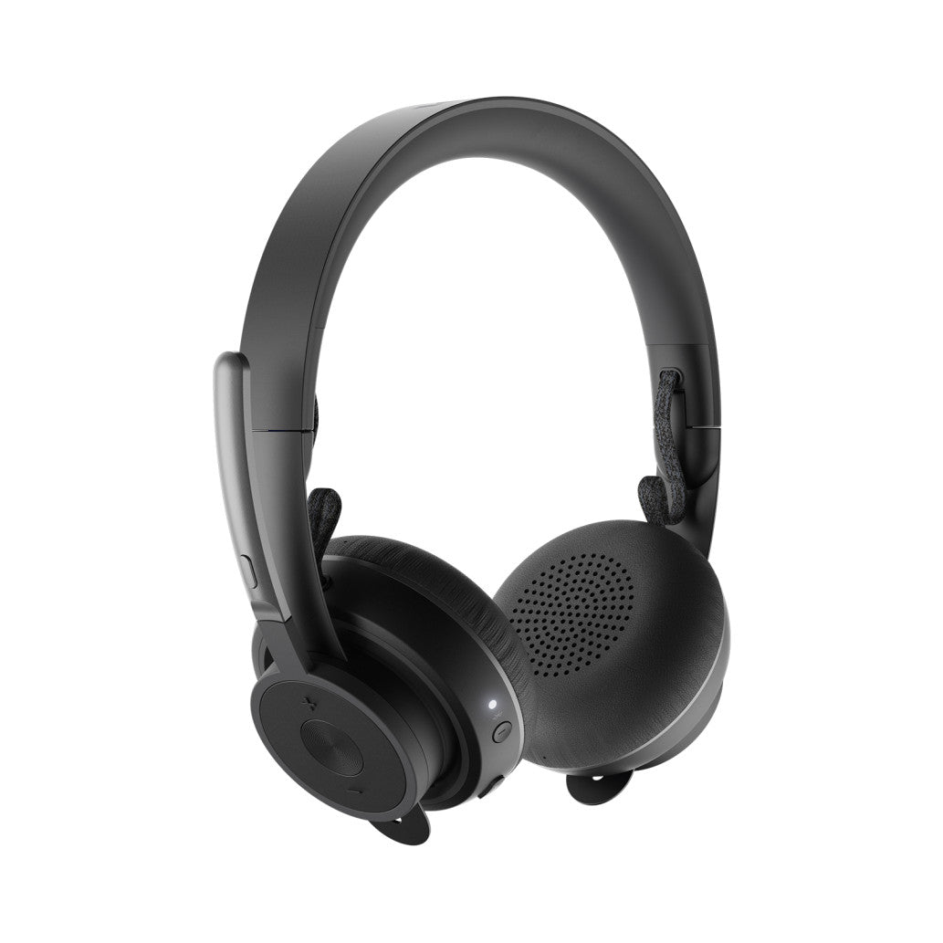 Slušalke brezžične Logitech naglavne z 2x mikrofonom Bluetooth + USB-C Zone Plus črna Bluetooth (981-000919)