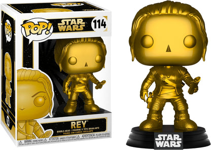 FUNKO POP: STAR WARS - REY (CHROME - MATT GOLD)(EXCL.)