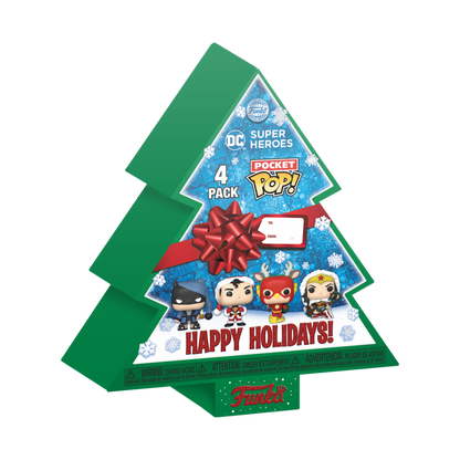 FUNKO POCKET POP: DC HOLIDAY - TREE HOLIDAY BOX 4-PACK
