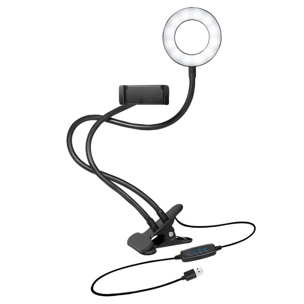 Selfie LED svetlobni obroč Logilink za pametni telefon z nosilcem/sponko (AA0150) EOLS-P