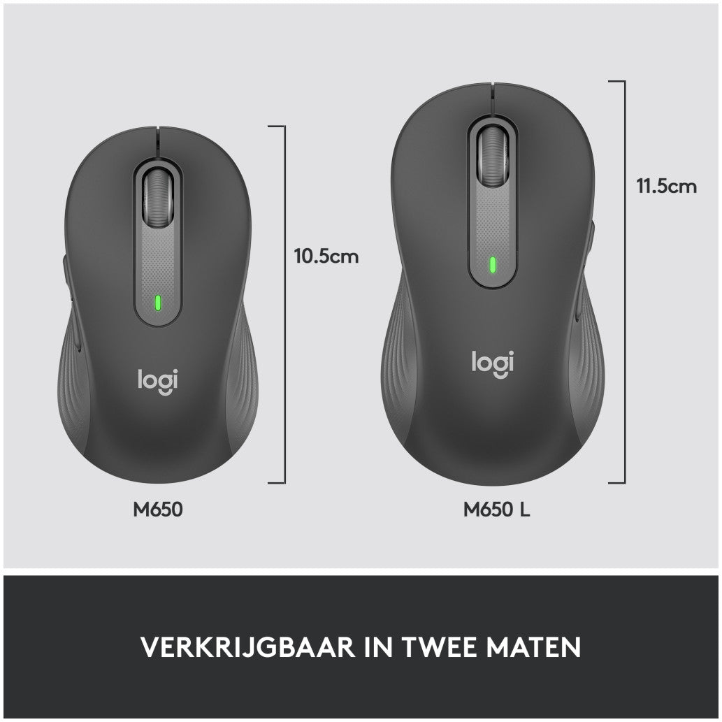 Miš brezžična + Bluetooth Logitech M650L 4000DPI Signature velikost L grafitna (910-006236)