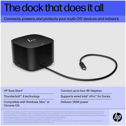 Priklopna postaja USB-C => HP Dock Thunderbolt 4 Dock G4 2xDisplayPort HDMI 4xUSB3.2 USB-C 120W RJ45 - (4J0A2AA#ABB)