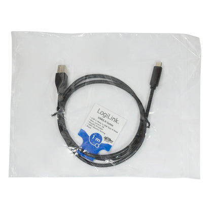 Kabel USB-C => USB-B 3.2 Gen1x1 A 1,0m Logilink - črn (CU0162) EOLS-P