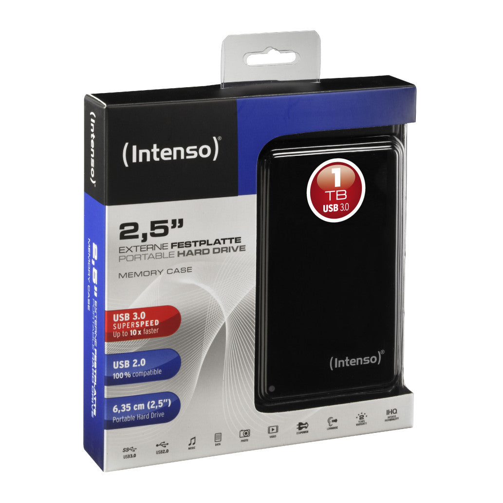 Prenosni disk 6,4cm (2,5") 1TB USB 3.0 Intenso Memory case 85MB/s  - črna (6021560)