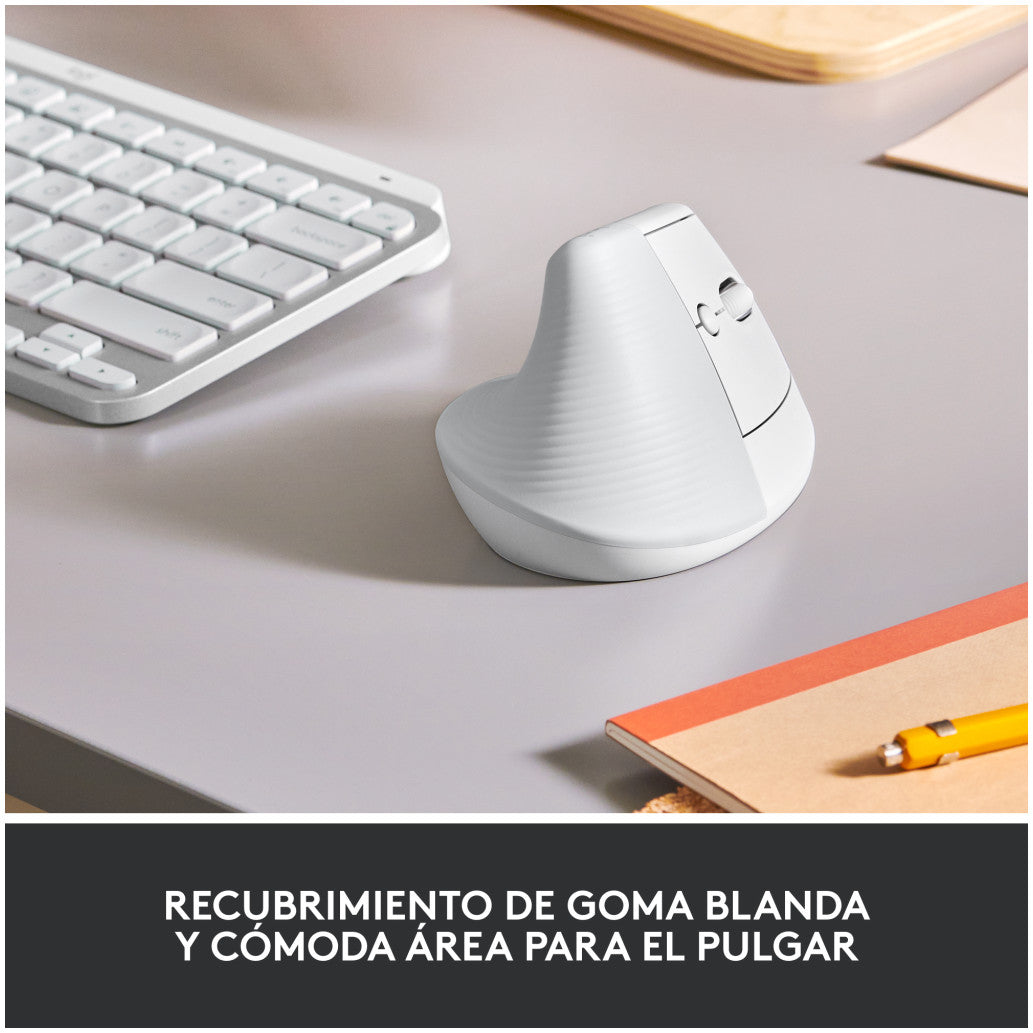 Miš brezžična + Bluetooth Logitech Lift Vertical za desničarje 4000DPI ergonomična bela (910-006475)