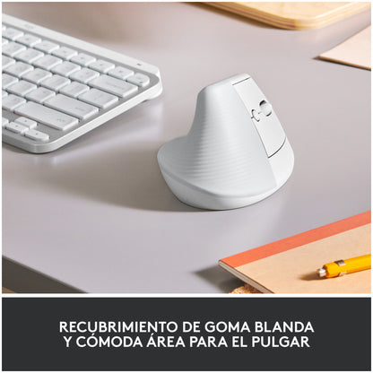 Miš brezžična + Bluetooth Logitech Lift Vertical za desničarje 4000DPI ergonomična bela (910-006475)
