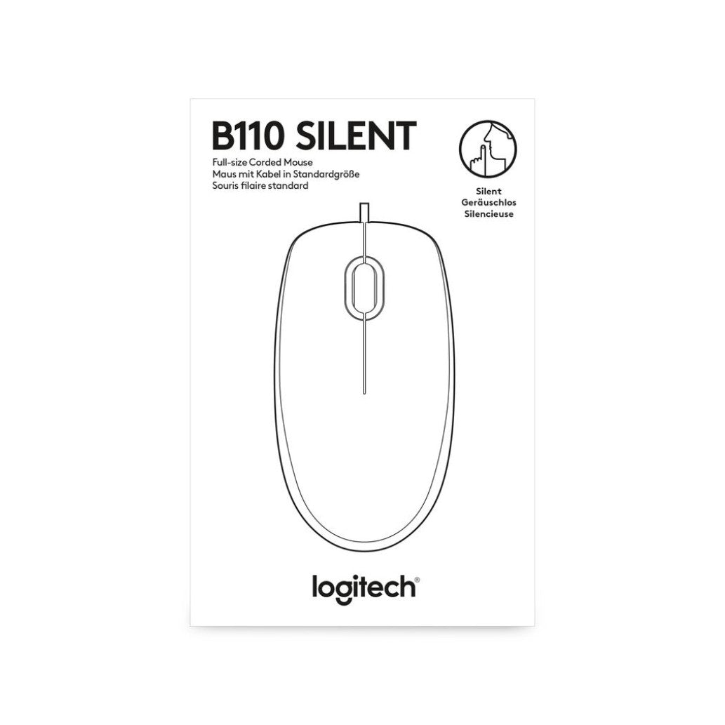 Miš  Logitech USB B110 Optična Silent OEM črna - For Business (910-005508)