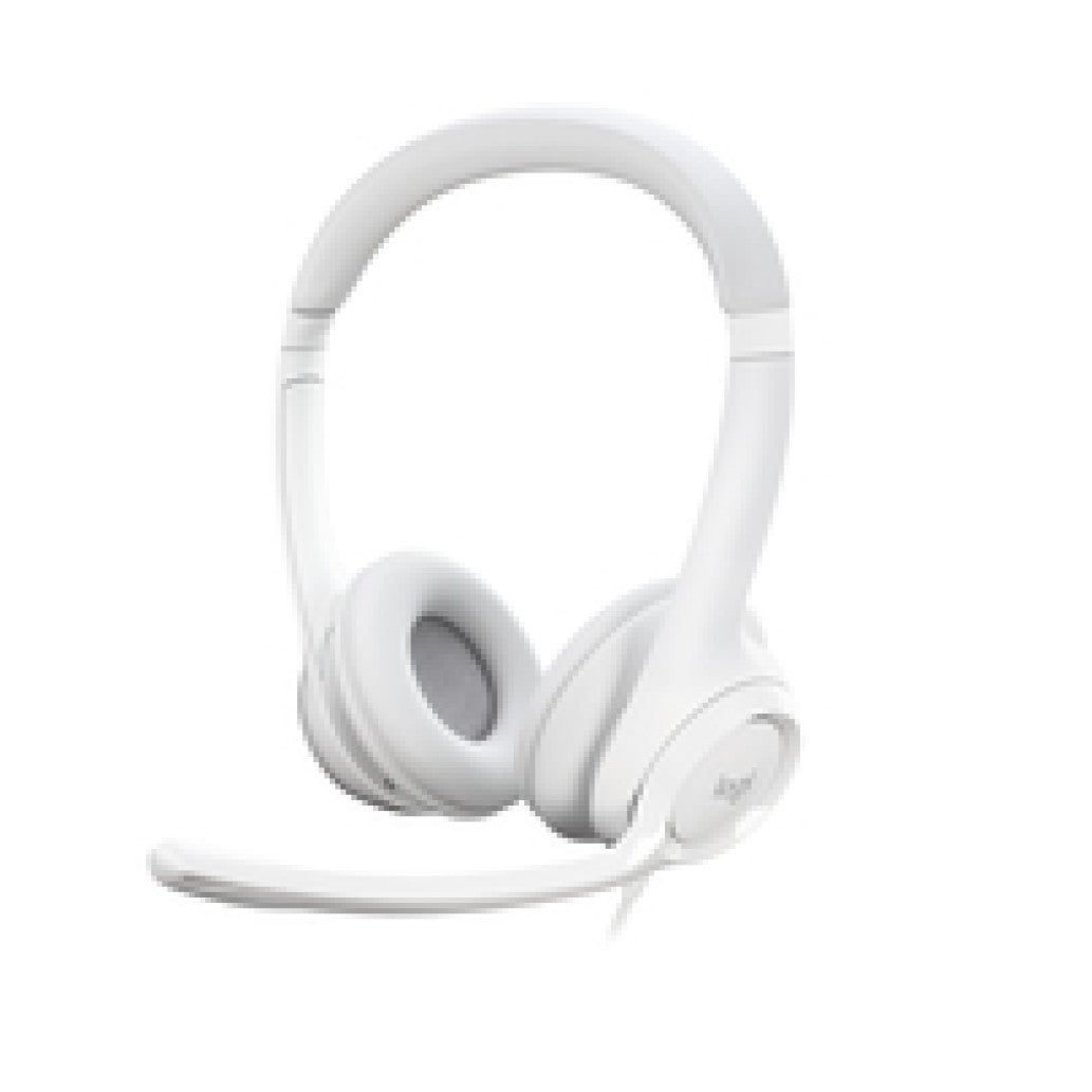 Slušalke žične Logitech naglavne z mikrofonom USB H390 bele (981-001286)