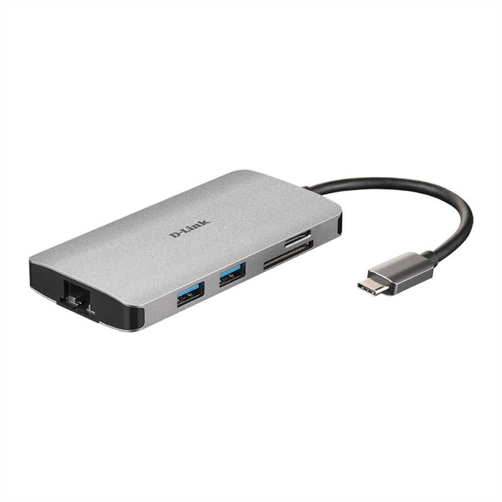 Priklopna postaja USB-C => D-LINK USB-C  8 v 1  HUB HDMI 4K USB 3.0 100W microSD/SD
